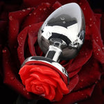 Luxury Metal Anal Plug - Elegant Waterdrop Shape With Intricate Rose Petal Base. Body Safe, Durable & Hygienic Design Sex Toy For Intimate Exploration