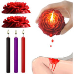 Four Seasons Scented Candle Set Of 5, Romantic Ambiance Wax Play Dating Couple Wax Play Bedroom Sleeping Aid Long Lasting Aroma Night 2Pcs Rose + 3Pcs Long Lasting Candles (2 Roses + 3 Stripes)