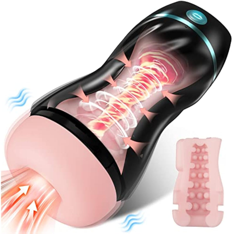 Automatic Sucking Male Masturbators - Upgraded 7 Vibration & Suction Hands Free Male Stroker With 3D Realistic Textured, Blowjob Toy Mens Masturbators Adult Male Sex Toys For Men (Z-Flash)