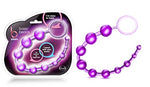 12.75" Graduated Anal Beads - 10-Ball Smooth Anal Training Kit for Beginners - Flexible Jelly Butt Plug with Safety Pull Ring - Purple Adult Sex Toy for Men & Women