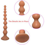 Long Anal Beads Anal Plug With 8 Anal Balls Ultra Soft Anal Chain Butt Plug With Strong Suction Cup Flexible Anal Sex Toys Anal Trainer For Men Women Couples Anal Toys (Skin Color, S)