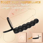 Vibrating Anal Beads With Penis Ring For Men - Double Penetration Dildo Vibrator,Strap On Anal Dildo With Vibrating Cock Ring,Anal Trainer Male Sex Toy & Butt Plug For Couples,Adult Sex Toys & Games