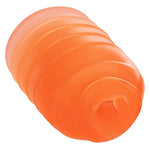 Pop Sock! Ribbed Male Masturbator for Men with Reversible Textured Stroker and Easy Cleaning Open End Orange - SE-0936-25-3