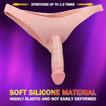 Wearable Dildo Panty, Realistic Strap-On Harness With Silicone Hollow Dildos, Male Penis Extender Cock Sleeve G-Spot Stimulator Sex Toys For Male Couple Pegging Boxer Briefs