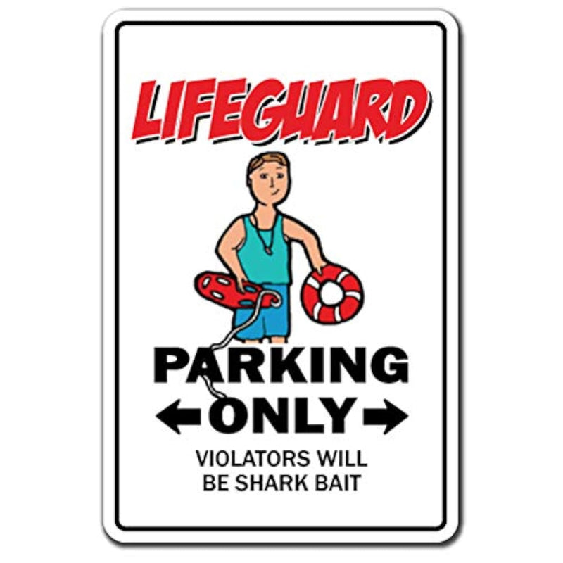 Lifeguard Sign | Indoor/Outdoor | Funny Home Décor For Garages, Living Rooms,