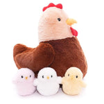 Plush Hen And 3 Baby Chick Set – Large 15.75" Soft Stuffed Chicken Toy With Hidden Chick Storage – Cuddly Farm Animal Plushie Gift For Kids, Toddlers & Baby Nursery Decor