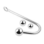 Bdsm Metal Anal Hook Butt Plug With Smooth Ball Anal Plug Butt Plug Prostate Massage G-Spot Sm Restraints Anal Gay Sex Toys For Man And Woman Adult Games,M