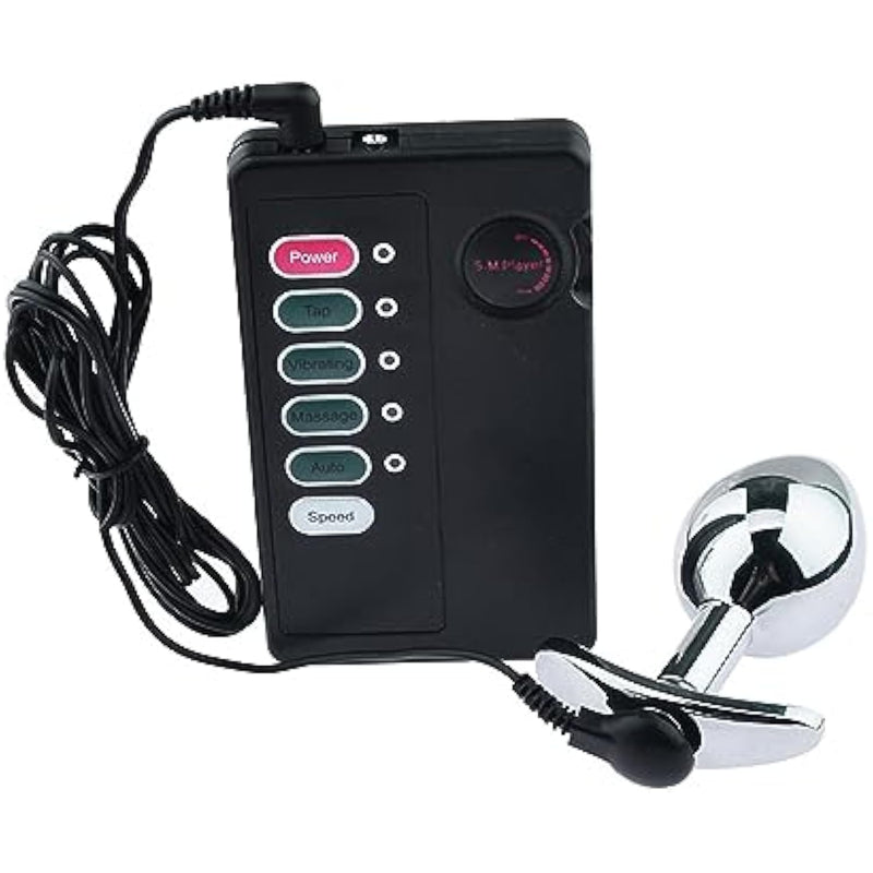 Metal Anchor Base Electric Shock Anal Plug Smooth Bullet Butt Plug Electric Shock Set For Beginners