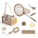 Wooden Bug Catcher For Kids, 8-In-1 Insect Exploration Set With Butterfly Net, Magnifying Glass, Bug Habitat, Tweezers, Compass,Outside Toys For Toddlers