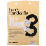 Doc Johnson Furry Handcuffs in a Bag, Black - for Adults Only