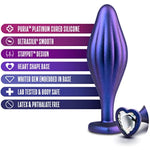 Anal Adventures Matrix Rhineheart Silicone Anal Plug - Textured Wavy Bling Buttplug - Stayput Comfort For Safety - Satin Smooth Texture Ultrasilk - Tapered Head - Sex Toy Couples