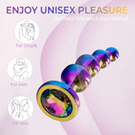 3 Pcs Metal Anal Butt Plug Sex Toys, Stainless Steel Butt Beads With Jewelry Design For Women Men And Couple,Prostate Massager Anal Training Set Adult Toys For Beginners