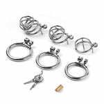 Chastity Cage For Men Steel Cock Cage With Penis Ring Male Ventilation Small Chastity Devices Locked Penis Exercise Sex Toy For Adult (2-Ring-45Mm)