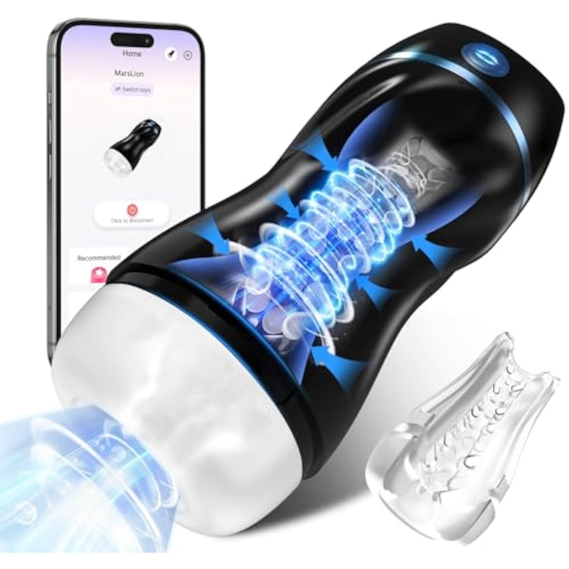 Automatic Sucking Male Masturbators - Upgraded 7 Vibration & Suction Hands Free Pocket Pussy Male Stroker With 3D Realistic Textured, Blowjob Toy Mens Adult Male Sex Toys For Men Sex Machine