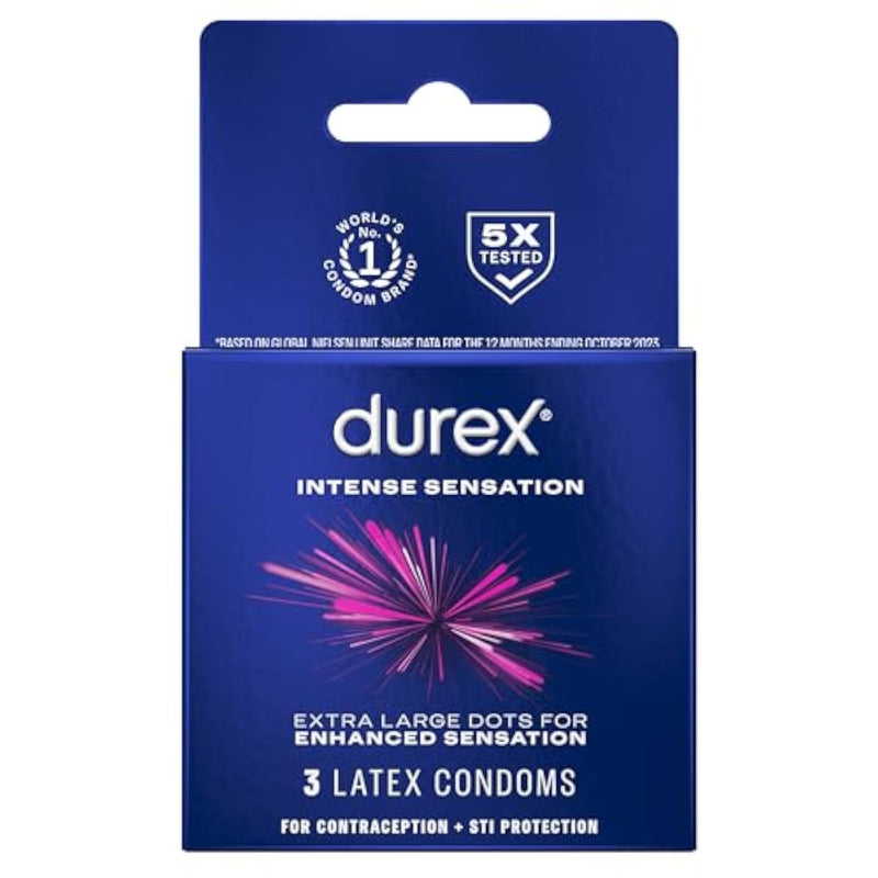 Durex Intense Sensation Dotted Premium Condoms - 3 Pack