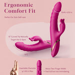 Thrusting Rabbit Vibrator for Women, Realistic Dildo Rabbit Adult Toy Quiet