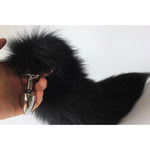 Multi-Function Fox Tail Anal Plug With Stylish Keychain Attachment (Black, Small Plug)