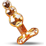 Glass Bead Anal Plug Crystal Butt Plug For Advanced & Beginner?Sex Toy For Women Men Masturbation(Yellow)