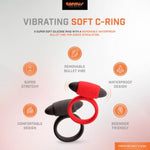 Super Soft Waterproof C-Ring with Removable Vibrating Bullet for Couples