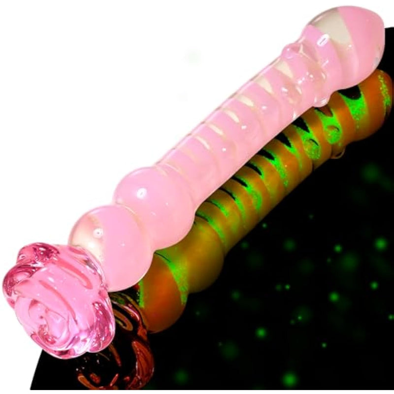 Anal Glass Dildo Anal Toys - Anal Butt Plug Anal Beads Adult Sex Toys, Borosilicate Glass Dildo Glow In The Dark, G Spot Dildo Vibrator Vagina Clitoral Stimulator Sex Toys For Men Women Couples 8''