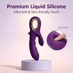 2 in 1 G Spot Vibrator & Clit Sucker Rabbit Dildo with 12 Modes, Dual Stimulation Rechargeable Magnetic Charging Waterproof Body-Safe Silicone, Quiet Sex Toy for Women, Beginner to Advanced (Purple)