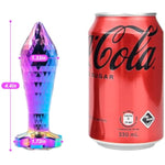 Metal Anal Butt Massager Plug Dilator Adult Sex Toys With Gear Shaped Diamond Base, Sex Plug Toy Dildo Masturbator Insert Toy For Women Men Couple (L)