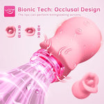Vibrator Adult Sex Toys For Women, 3In1 Silicone Mouth Tongue Clitoral Stimulator Rose Sex Toy With 10 Licking Biting & Vibrating Modes, Anal Clit Nipple Vibrators For Female Male Couples Sex Toys
