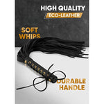 18-Inch G Crop For Play Faux Leather Whip 18" Set For Couples Play Black