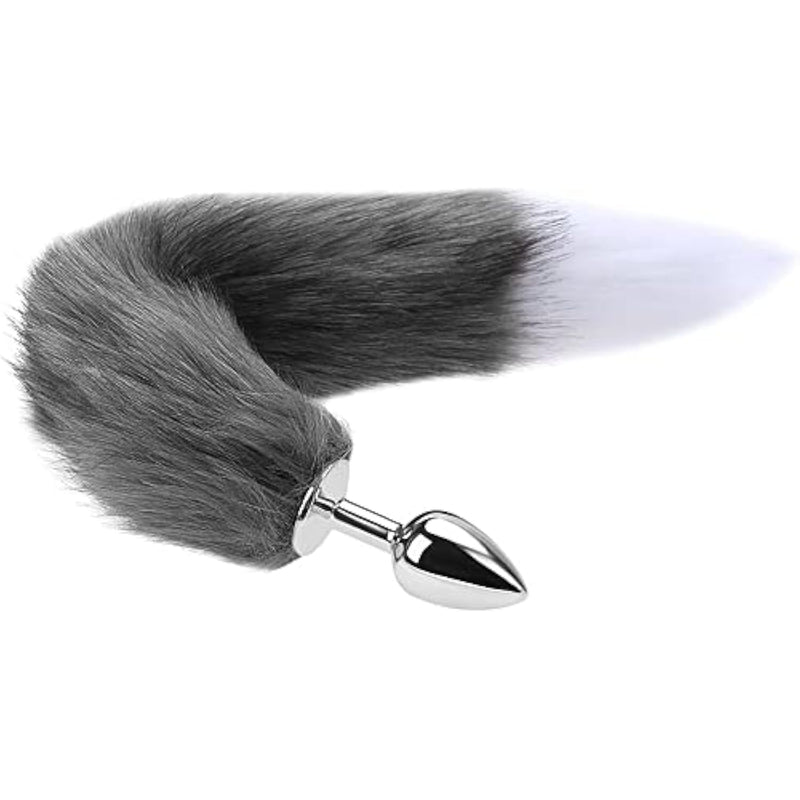 Anal Sex Toy Butt Plug With Smooth Long Fox Tail G-Spot Massage Vaginal Stimulation Flirting Animal Tail Adult Sex Toys For Women Men Couple Cosplay (M)