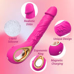 Upgraded G Spot Female Vibrator,Soft Silicone Dildo Vibrator,Realistic Thrusting Dildo,Clitoral Anal Stimulator,10 Vibration Modes,High Frequency Motor Vibration,Waterproof,Adult Sex Toy For Women