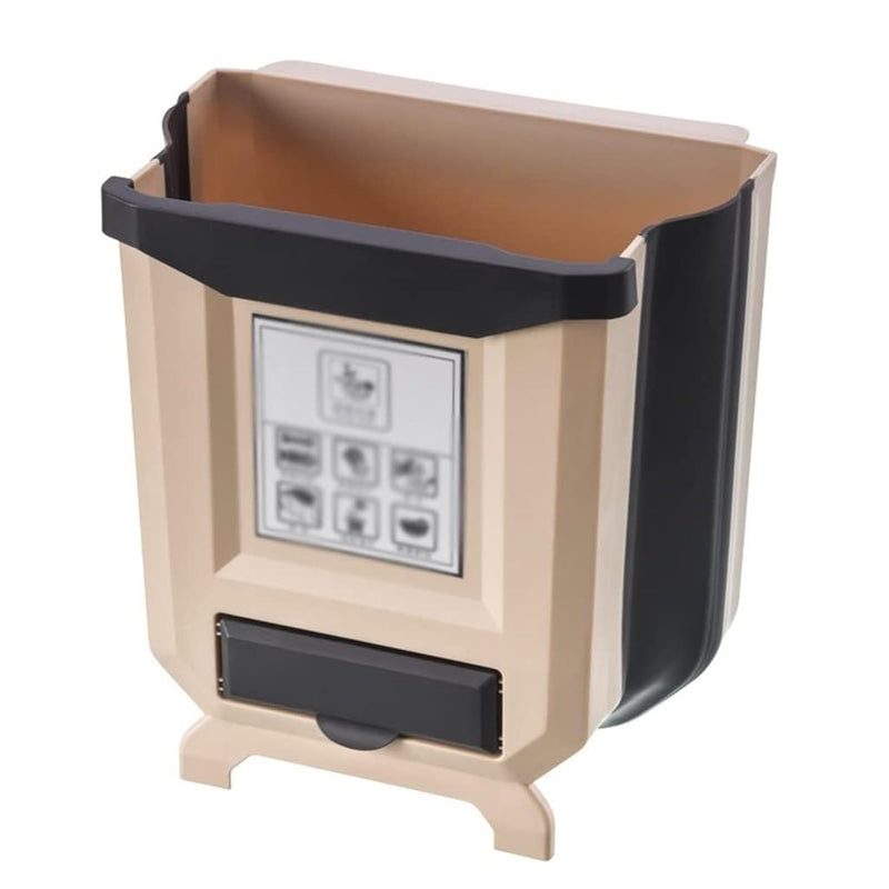 Hanging Trash Cash - Folding Waste Bin Space-Saving Trash Can, Portable For Home