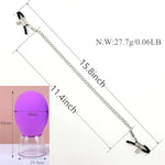 Adjustable Metal Nipple Clamps Necklace Entertainment Chain Clip For Women/Man Non-Piercing Nipplerings Clip On Nipple Rings Decorative Clip For Clothing Accessories Suction Cup (Purple)