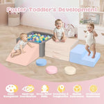 Climbing Toys For 1 Year Old, Baby Foam Climbing Blocks With Large Ball Pit For Toddlers, 7-Piece Soft Play Set, Indoor Climber Crawl Activity Play, Birthday (Balls Not Included)