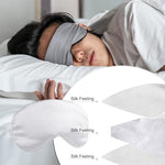 Silk Sleep Mask, 2 Pack Soft Satin Eye Protective Mask Blackout Eye Cover with Elastic Straps for Side Sleeping Women Men Travel, White