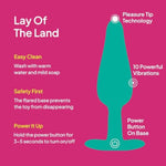 Hello Buzzy Butt - Vibrating Anal Plug - 10 Vibration Modes - Tapered Tip With Flared T-Base - Body Safe Silicone - Rechargeable, Shower Ready And Long Lasting Up To 60 Minutes, Adult Sex Toy