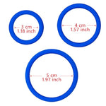 Pocket Silicone Penis Rings Kit, 3 Different Sizes Cock Rings Set Sex Toy For Men (Blue)