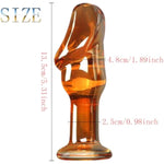 Glass Dildo Pleasure Wand Penis Crystal Anal Butt Plug,Phallic-Shaped Glass Dildo Crystal Pleasure Wand Crystal Penis G-Spot Stimulator Women Masturbation Butt Plugs For Men Women(L)