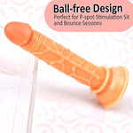 Realistic Dildo Small Size Penis Cock Dong With Strong Suction Cup For Anal Vaginal Play G-Spot Stimulation Ball Free Prostate Massager Sex Toys For Beginners, Flesh, 5.51 Inch