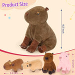 5Pcs Capybara Stuffed Animal Mommy 15.7 Inch With 4 Mini Babies 5.5 Inch Family Set Cute Plushies Toys Gifts For Kids