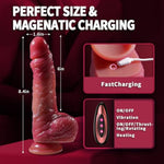 Thrusting Dildo Vibrator Sex Toys - 8.5"Ultra Fast Realitic Anal Vibrator With 10 Vibrating & 10 Thrusting & Heating Modes, Remote Control Suction Cup Plug For G Spot Vagina Sex Stimulation Adult Toys