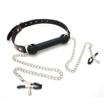 Dog Bone Gags Fetish Open Mouth Gags Adjustable Bdsm Silicone Gags Slave Play Adult Sex Toys For Beginners Couples (Black And Sliver)