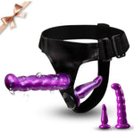 Strap on Sex Toy, Adult Sex Toys for Women Men, Wearable Harness Realistic Dildo 2 Removeable Silicone G Spot Stimulator,Vagina Massager Female Masturbator Sex Toys for Women Lesbian Couple Purple
