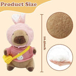 Capybara Plush With 11 Pcs Clothes & Accessories,11 In Cute Capybara Stuffed Animal Plush Toys,Capybara Doll,Dress Up Cute Plushies