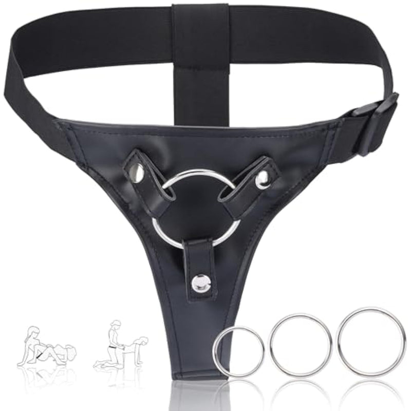 Strap On Dildo Harness,Adult Sex Toys For Women Men,Lesbian Gay Couple Vaginal Anal Play With 3 Metal Rings Can Be Pegging To Most Dildos