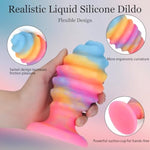 Glowing Realistic Dildo, Big Anal Plug Silicone Anal Dildo With Strong Suction Cup, Luminous Large Butt Plug Trainer Massager Colorful Sm Sex Toys For Adult Beginner & Women (L)