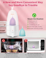 Menstrual Cup Steamer Sterilizer with 2 Reusable Menstrual Cups, Period Cups Cleaner Wash Kit