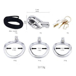 Male Chastity Device Cock Cage With 3 Different Rings Metal Penis Cage With Belt And Concealed Lock Stainless Steel Chastity Cage For Man Penis Restraints Breathable Sex Toys Bondage Gear