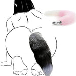 Butt Plug Fox Tail Cosplay Anal Plug Anal Butt Plug Adult Sex Toys For Beginner Women Men Couple (White-Pink Set)
