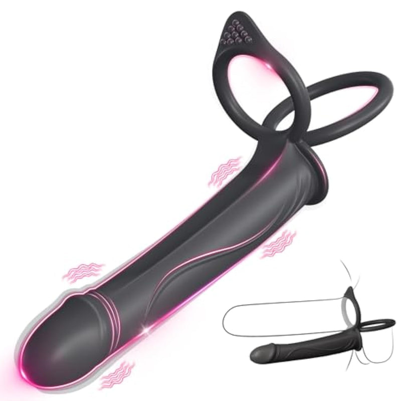 Couples Male Adult Sex Toys - Double Penetration Dildo, Vibrating Anal Plug With Cock Rings, Strap On Butt Plug Penis Vibrator, Mens Kinky Sex Toy For Couple Men Erection Sex, Anal Play Sex Game