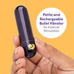 Glow Up Bullet Vibrator - 3 Inch Easy To Use Mini Bullet Massager - 10 Function Bullet Vibrator For Women - Rechargeable & Waterproof - Black